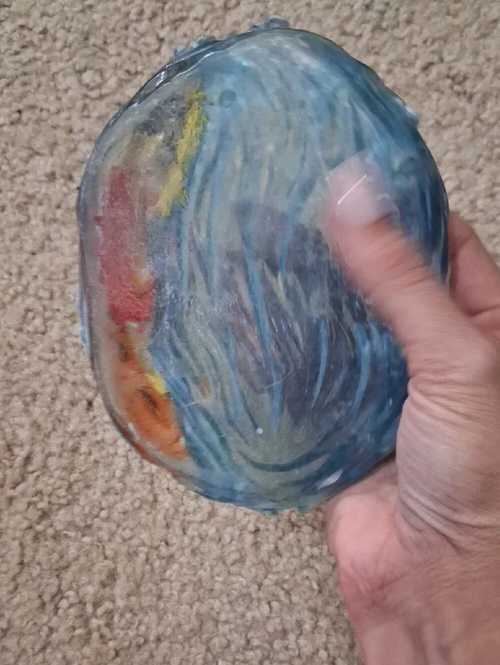 Decorative Fish Water Dish - Blue and Orange Ocean Design Soap Dish Acrylic